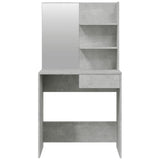 Dressing Table with Mirror Concrete Grey 74.5x40x141 cm 802808