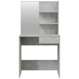 Dressing Table with Mirror Concrete Grey 74.5x40x141 cm 802808