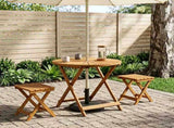 Folding Garden Table Natural 70 x 75 cm Solid Acacia Wood 42024979
