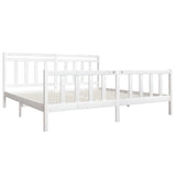 3100979 Bed Frame without Mattress White Solid Wood 200x200 cm