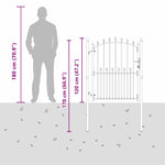 Fence Gate with Spikes Grey 150 x 100 cm Powder-coated steel 42009019