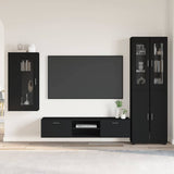 TV Cabinet Set with Drawer FLORIN 3 pcs Black Engineered Wood 3397965