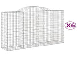 Arched Gabion Baskets 6 pcs 200x50x140/160 cm Galvanised Iron 3146366