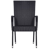 Dining Set Black, Natural 3067878