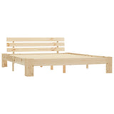 Bed Frame Natural Solid pine wood, Plywood Double Durable 283164