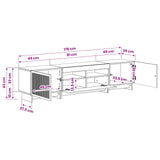 5 Piece LED TV Cabinet Black Engineered Wood 3416415