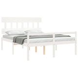 Senior Bed without Mattress White 160x200 cm Solid Wood 3195427