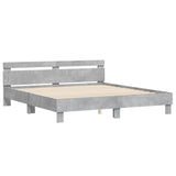 Bed Frame with LED without Mattress Concrete Grey 160x200 cm 3207535