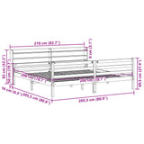 Bed Frame with Headboard without Mattress White 200x200 cm 3306693