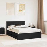 Bed Frame with Drawer Black 140 x 190 cm Engineer Wood 3410708