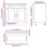 Kitchen Base Cabinet Porto Old Wood Engineered Wood 853985
