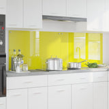 Kitchen Backsplash 2 pcs Yellow 90 x 60 cm Tempered Glass 3415478