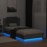 ZNTS Bed Frame with LED without Mattress Grey Sonoma 100x200 cm 3210029