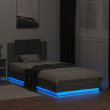 ZNTS Bed Frame with LED without Mattress Grey Sonoma 100x200 cm 3210029