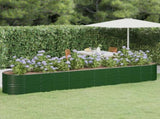 Garden Raised Bed Galvanised Steel 440x80x68 cm Green 318968