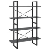 4-Tier Book Cabinet Grey 100x30x140 cm Solid Pine Wood 806484