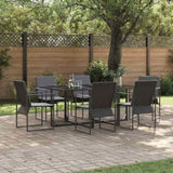 Garden Dining Set 7 pcs Black Steel 3335859