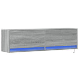 TV Wall Cabinet with LED Lights Grey Sonoma 140x31x38 cm 852374