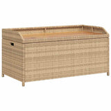 Storage Bench Mix Beige 100x50x52 cm Poly Rattan and Acacia Wood 365951