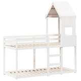 Bunk Bed without Mattress White 75x190 cm Small Single Solid Wood Pine 3282008