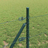Fence with Posts Green 0.6 x 100 m PVC-coated steel 3352737