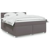 Box Spring Bed with Mattress Grey 180x200 cm Faux Leather 3286134