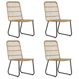 5 Piece Outdoor Dining Set Poly Rattan and Glass 3060239