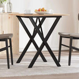 Dining Table X-Frame 70x70x75 cm Solid Wood Pine and Steel 3282693