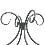 284482 Canopy Bed Frame without Mattress Grey Metal 120x200 cm