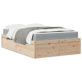 Bed with Mattress 140x190 cm Solid Wood Pine 3281946