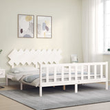 Bed Frame without Mattress White Super King Size Solid Wood Pine 3193482