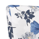Slipper Chair Blue Flower Fabric 352461