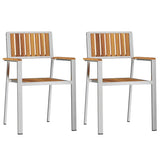 Outdoor Dining Set 3 pcs Solid Acacia Wood and Stainless Steel 3334789