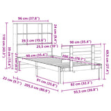 Bookcase Bed without Mattress White 90x200cm Solid Wood Pine 3322752