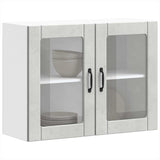 Kitchen Wall Cabinet with Glass Door Lucca Concrete Grey Engineered Wood 853851