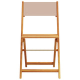 Bistro Set Taupe Solid Acacia Wood, Polyester Medium Foldable 3281762