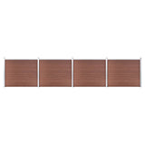 Fence Panel Set WPC 699x146 cm Brown 3070453