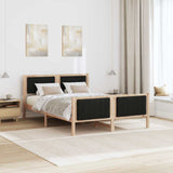 Bed frame Brown and black 140 x 190 cm Solid pine wood 3394325