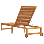 Sun Lounger Reclining Brown 53 x 202 x 89cm Solid Acacia wood 4108106