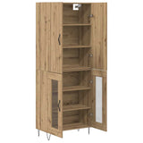 Highboard 2 pcs Artisan Oak Engineered Wood and Glass 3403166