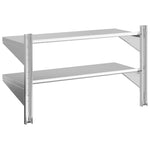 ZNTS 2-Tier Wall Shelf 100x40x60 cm Silver Stainless Steel 30309