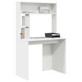 Desk with Shelf White 91 x 50 x 149 cm Engineered Wood 869258