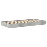 Bookcase Bed Concrete Grey 75 x 190 cm Engineered wood 3335756