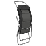Folding Sun Loungers 2 pcs Black Textilene&Powder-coated Steel 360172
