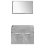 4 Piece Bathroom Furniture Set Concrete Grey Engineered Wood 3324865