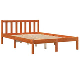 Bed Frame without Mattress Wax Brown 135x190 cm Double Solid Wood Pine 844804