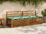 2-Piece Bench Cushions SOEST 100% Polyester Leaf Pattern 949417