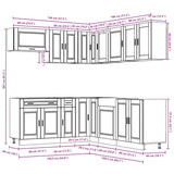 ZNTS 11 Piece Kitchen Cabinet Set Porto Old Wood Engineered Wood 3314939