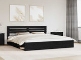 Bed Frame with Headboard Black 180 x 200 cm Solid Pine Wood 3411384