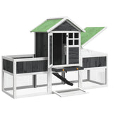 Rabbit Hutch Grey 170x63x113 cm Solid Wood Pine 172293